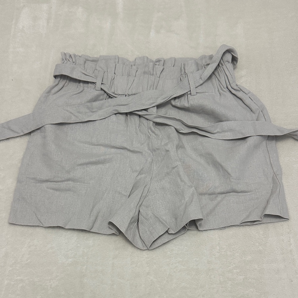 Double Zero Women's Gray Paperbag Waist Shorts L